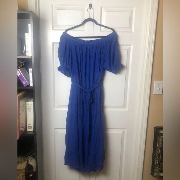 By Design Cotton Poplin Off-The-Shoulder Woven Dress Surf The Web Size 18 NWT - Picture 3 of 4